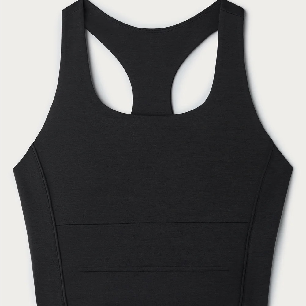 RHONE heather black revive long line bra